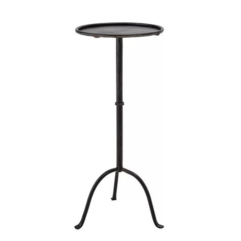 Williston Forge Doster Iron Top End Table & Reviews | Wayfair Glam Style Decor, Martini Table, Pedestal End Table, Tray Styling, Wood Accent Table, Forging Metal, Living Room End Tables, Creative Co Op, Drink Table