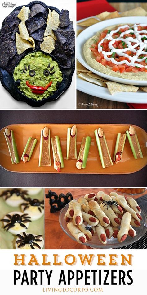 Spooky and fun Halloween Appetizer Recipes! These savory treats will creep out your party guests while also putting a smile on their faces. Halloween Party Appetizers Easy, Halloween Appetizers For Adults, Halloween Food For Adults, Party Appetizer Recipes, Fun Halloween Appetizers, Mummy Pizza, Halloween Appetizers Easy, Halloween Pizza, Halloween Party Appetizers