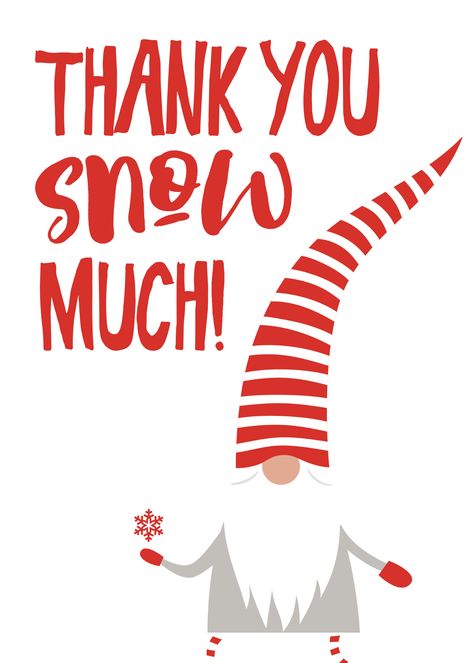 Gnome Holiday Thank You Card Printable | Tauni + Co Thank You Images, Thanking Someone, Scentsy Party, Christmas Party Gift, Christmas Thank You, Printable Thank You Cards, You Meme, Printable Christmas Cards, Christmas Wonderland