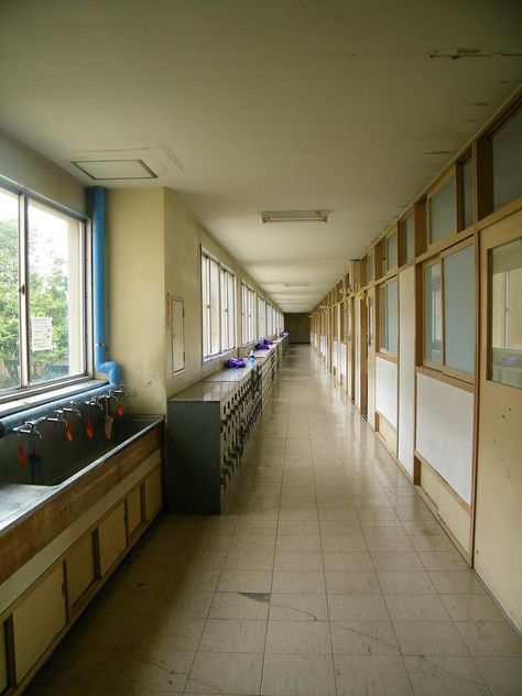 Japanese School Hallway by JeanneABeck on DeviantArt Japanese Hallway, School Hallway, School Hall, Japanese High School, School Hallways, School Interior, Kushina Uzumaki, School Sets, Japan Aesthetic