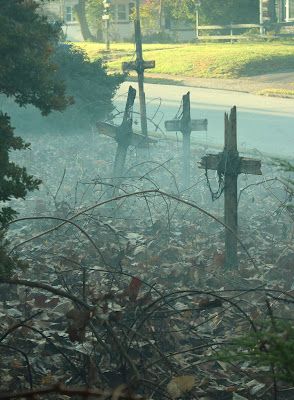 PUMPKINROT.COM: The Blog: Happy Halloween Haunted Trail Ideas, Halloween Ideias, Halloween Train, Haunted Woods, Scary Halloween Decorations Outdoor, Fiesta Halloween, Haunted Hayride, Halloween Photo Booth, Halloween Diy Outdoor