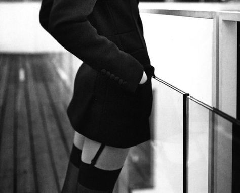 garter belt peek Garter Belt Outfits, Anouk Aimee, Outfits Casual, American Horror Story, Make A Wish, A Woman, Stockings, Black And White, Tumblr