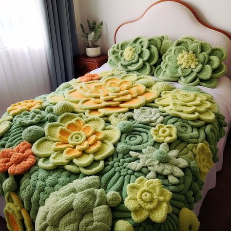 Crochet Blanket Red, Crochet Flower Blanket, Crochet Styles, Crochet Kits, Crochet Cactus, Crochet Blanket Designs, Crochet Bedspread, Crochet Plant, Quick Crochet