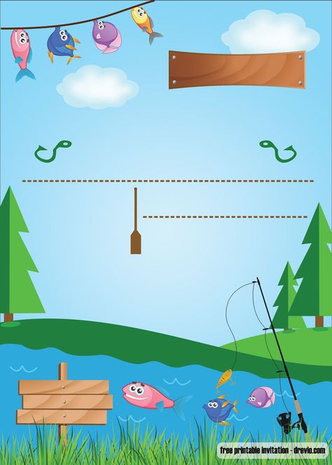 FREE Printable Fishing Birthday Party Invitation Template | Download Hundreds FREE PRINTABLE Birthday Invitation Templates Fish Invitations Birthday, Fishing Birthday Party Invitations, Cute Invitation Cards, Fishing Party Invitations, Fishing Invitations, Frozen Birthday Party Invites, Fishing Birthday Invitations, Birthday Party Invitation Wording, Fishing Tournament