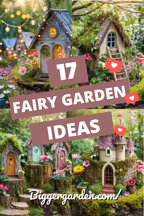 Fairy House Garden Ideas, Fairy Garden Castle Diy, Fairy Garden Inside, Fairy Garden Ideas With Tree Stumps, Fairy Garden Ladder, Outside Fairy Garden, Diy Fairy Bridge, Gnome Homes Ideas, Fairy Garden For Kids