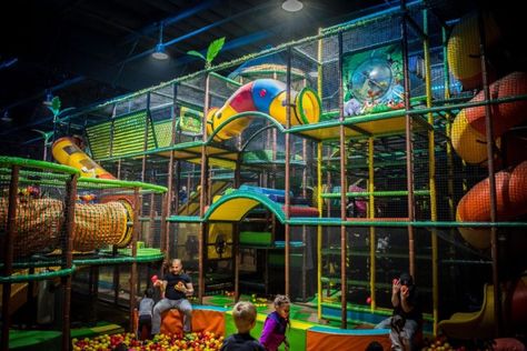 The Four-Story Indoor Playground In Northern California That Your Kids Will Absolutely Love Indoor Amusement Parks, Indoor Play Centre, Indoor Play Area, Playground Structures, Kids Indoor Playground, Huge Waves, Glinda The Good Witch, Laser Tag, Play Structure