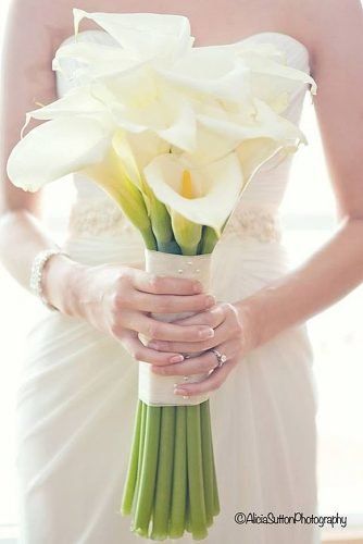 Stylish Single Bloom Wedding Bouquets ★ single bloom wedding bouquets white calla lilies Lilies Wedding, Calla Lily Bouquet Wedding, Bloom Wedding, Calla Lily Bouquet, Blue Wedding Bouquet, Lily Wedding, Bridal Bouquet Flowers, Lily Bouquet, Purple Wedding Flowers