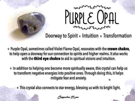 Purple Opal Meaning, Yellow Opal Crystal Meaning, Opal Crystal Meaning, Witch Info, Witch Stones, Stone Meanings, Stone Quotes, Crystal Magick, Opal Meaning