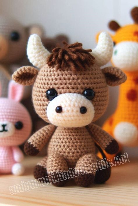 Amigurumi Crochet Bull Free Pattern-3 Crochet Bull, Amigurumi Bull, Felt Glue, Amigurumi Cow, Dog Doll, Crochet Panda, Crochet Unicorn, Crochet Elephant, Hello Dear