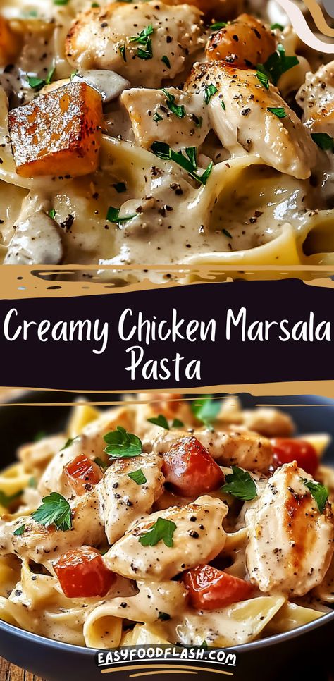 This creamy Chicken Marsala Pasta is a delicious, rich, and comforting dish made with tender chicken, earthy mushrooms, and a creamy Marsala wine sauce. Perfect for any weeknight dinner or special occasion, it combines the flavors of Marsala wine, garlic, and Parmesan cheese. #ChickenMarsala #CreamyPasta #ComfortFood #DinnerRecipe #EasyPasta #ChickenRecipe Chicken Marsala Pasta, Marsala Pasta, Creamy Chicken Marsala, Marsala Wine, Cooking From Scratch, Chicken Marsala, Cooking Homemade, Homemade Meals, Wine Sauce