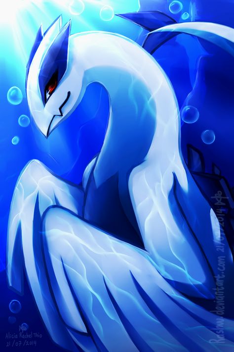 Lugia by Rashuu.deviantart.com on @deviantART Goofy Pokemon, Best Pokemon Ever, Pokemon Show, Flying Type Pokemon, Pokemon Lugia, Deadpool Pikachu, Pokemon Dragon, Pokemon Official, Go Wallpaper