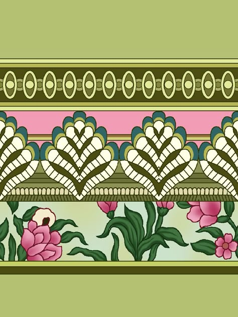 Mughal Borders, Aqwale Zareen, Neat Work, Floral Print Background, Chintz Pattern, Digital Border, Beautiful Flower Drawings, Botanical Flower Art, Ajrakh Prints