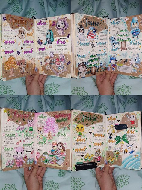 Animal Crossing Bujo Theme, Gaming Journal, Monthly Bujo, Animal Crossing 3ds, Ac New Leaf, Animal Crossing Fan Art, Anime Journal, Bullet Journal Notes, Bullet Journal Aesthetic