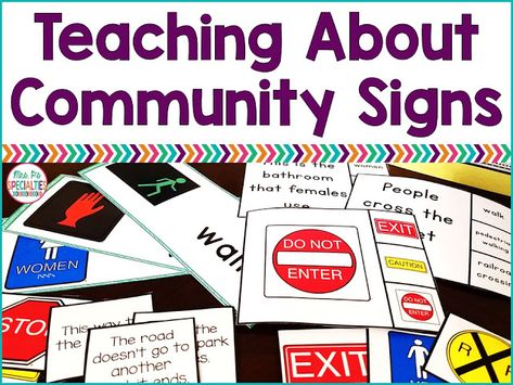 Safety Signs And Symbols, Teaching Safety, Creative Curriculum Preschool, Wordless Book, Functional Life Skills, Environmental Print, Life Skills Classroom, Prek Classroom, Sensory Motor