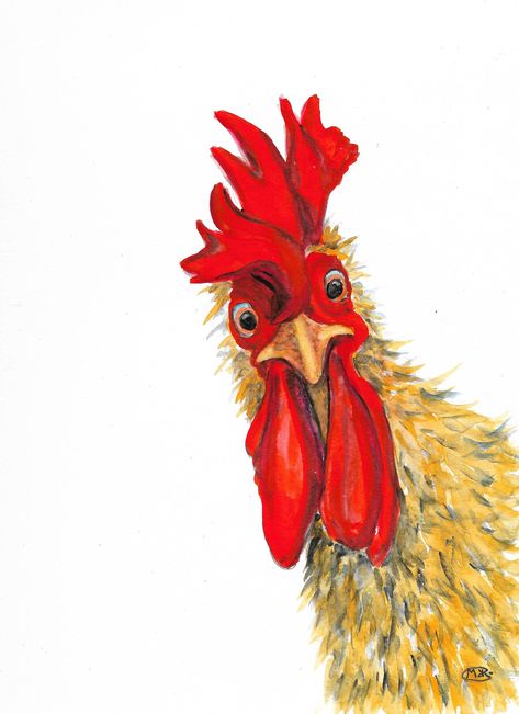 Animal Chicken, Farm Animal Paintings, Chicken Drawing, Chicken Bird, Rooster Painting, Chicken Painting, Rooster Art, Farm Art, Chicken Art