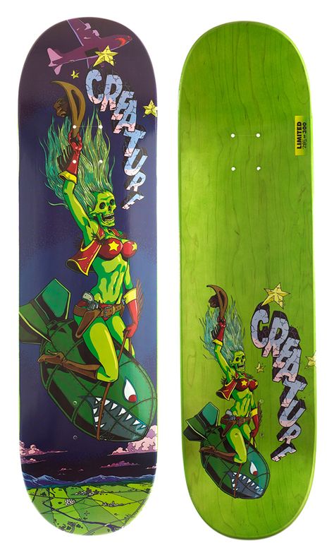 3 board set designed for Creature Skateboards. Skateboard Ideas, Custom Skateboard Decks, Creature Skateboards, Skate Boards, Longboard Design, Old School Skateboards, Skateboard Deck Art, Skateboard Art Design, Graffiti Piece