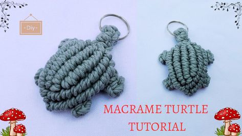 Learn how to Make this beautiful Macrame Tortoise Keychain on my channel Macrame Turtle, Keychain Diy Easy, Macrame Keychain Tutorial, Keychain Tutorial, Turtle Keychain, Macrame Keychain, Macrame Patterns Tutorials, Diy Macrame, Diy Keychain