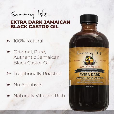 RICHER, THICKER: Our Extra Dark JBCO formula has a thicker, richer consistency and the highest ash content, ideal for nourishing the hair follicle & scalp. Sunny Isle's castor seeds are roasted and ground by a manual grinder and then boiled to extract the 100% pure, dark brown oil. Authentic Jamaican Black Castor Oil Great for all hair types Great for all skin types Jamaican Castor Oil, Castor Oil For Hair Growth, Love Wellness, Hair Care Regimen, Natural Acne, Castor Oil For Hair, Jamaican Black Castor Oil, Daily Beauty Routine, Organic Castor Oil