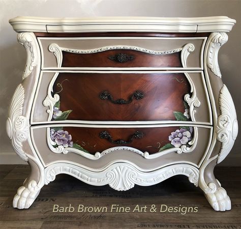 Dresser Console, French Painted Furniture, French Country Furniture, Chest Dresser, Diy Furniture Renovation, Furniture Rehab, Furniture Renovation, Country Furniture, Funky Painted Furniture