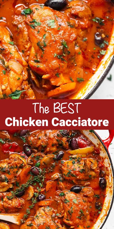 Chicken Cacciatore Recipe - Cucinadeyung Chicken Cachitorie, Chicken Tomato Peppers Recipe, Chicken Caccatorie Recipes, Chicken Cacatorrie, Italian Style Chicken Recipes, Chicken Mushroom Bell Pepper Recipes, Chicken Cacciatore With Chicken Breast, Chicken Peppers And Onions Pasta, Tomato Mushroom Chicken