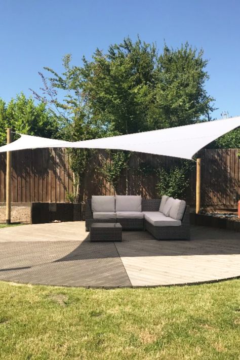 Clara Shade Sails - Customer photo - Outdoor patio inspiration Canopy Over Patio, Garden Sails Canopy, Wind Sail Shade Patio, Garden Sail Shade, Sail Shades For Patio Ideas, Garden Canopy Ideas, Sun Sail Shade Ideas, Garden Shade Ideas, Sail Pergola