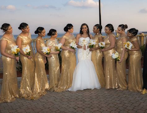 Gold Wedding Theme Bridesmaid Dresses, Nude Wedding Theme, Nigerian Bridesmaid Dresses, Bridal Entourage, Red Gold Wedding, Nude Wedding, Bridal Parties Colors, Party Dress Inspiration, African Bridal Dress