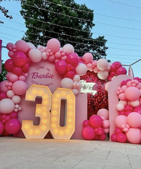 50th Barbie Party, 30th Birthday Barbie Theme, Barbie Themed 30th Birthday Party, Barbie 30th Birthday Party, Barbie Birthday Party Games, 30th Birthday Themes, Barbie Theme Party, Barbie Box, 30th Party