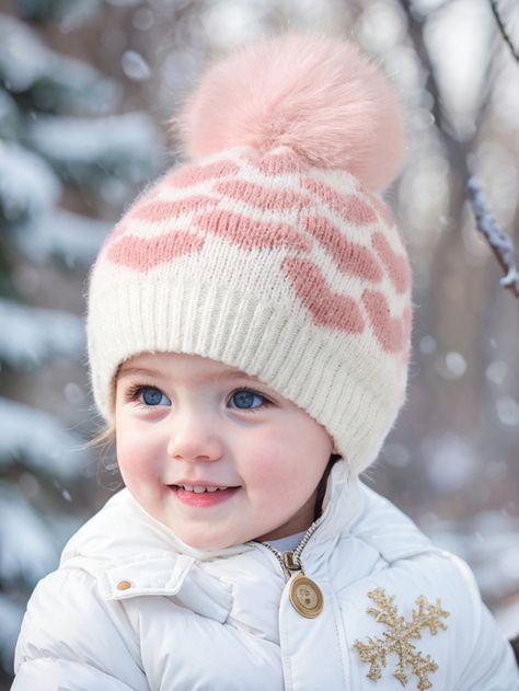 1piece Newborn Toddler Cute Heart Baby Winter Warm Kid Hat Knit Hairball Babies Beanie White    Acrylic  Knit Hat   Kids Accessories, size features are:Bust: ,Length: ,Sleeve Length: Girls Knit Hat, Child Hat, Girls Winter Hats, Knitted Hats Kids, Kids Headbands, Newborn Baby Hats, Hat Knit, Baby Cap