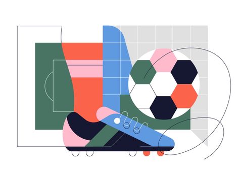 Soccer by koivo on Dribbble Sports Illustrations Design, Soccer Artwork, Soccer Images, Soccer Art, Football Illustration, Finance Logo, Football Images, Soccer Poster, Sport Illustration