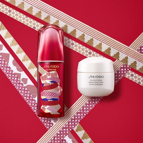 Red Cosmetic Packaging, Zen Shiseido, Shiseido Advertising, Shiseido Ultimune, Shiseido White Lucent, Red Tongue, Holiday Campaign, Festive Design, New Chinese