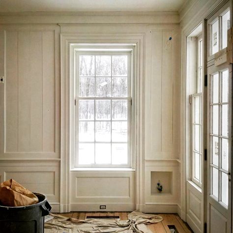 Guest House Inspiration, Interior Window Wall, Wall Molding Ideas, Panel Molding, Family Compound, Modern Heritage, Trim Ideas, House Trim, 1930s House