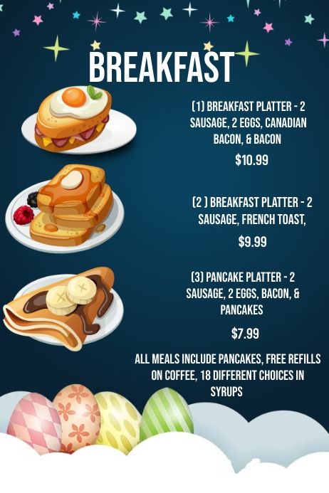 Breakfast Menu Ideas Restaurant, Breakfast Menu Template, Breakfast Menu Design, Restaurant Breakfast, Filipino Breakfast, Breakfast Platter, Sample Menu, Catering Ideas Food, Catering Ideas