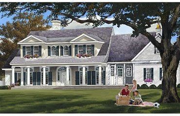 Averill Place 1 Neoclassical Home, Big Front Porches, Colonial Style House Plans, Southern Style House Plans, Southern House Plan, Colonial House Plans, Southern House, Colonial Style Homes, Colonial Design