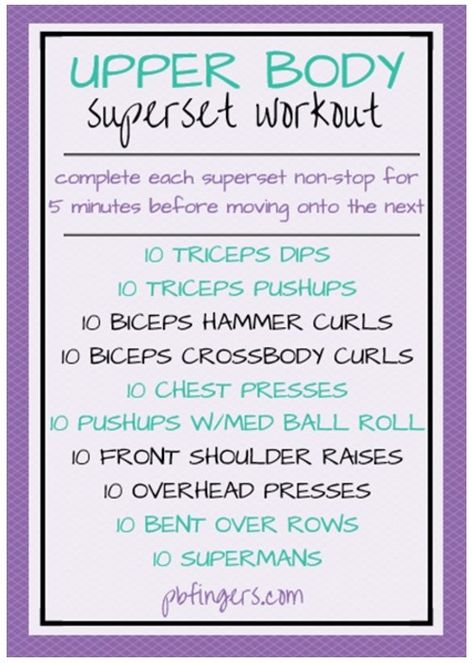 Upper Body Superset Workout, Upper Body Superset, One Week Workout, Superset Workout, Peanut Butter Fingers, Butter Fingers, Arm Workout Women, Weekly Workout Plans, Boot Camp Workout