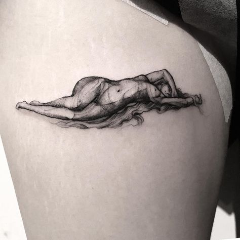 Venus Tattoo, Dna Tattoo, Tattoo Shading, Statue Tattoo, Birth Of Venus, Silhouette Tattoos, Mythology Tattoos, Posca Art, Aesthetic Tattoo