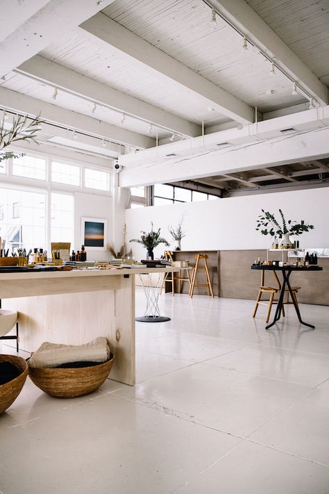 Basement rec room: Shiny white Cement floors grooved to look like tile White Cement Floor, Painted Cement Floors, White Concrete Floors, Polished Cement, Basement Rec Room, Cement Floors, Studio Vibes, Painted Concrete Floors, Retail Space Design