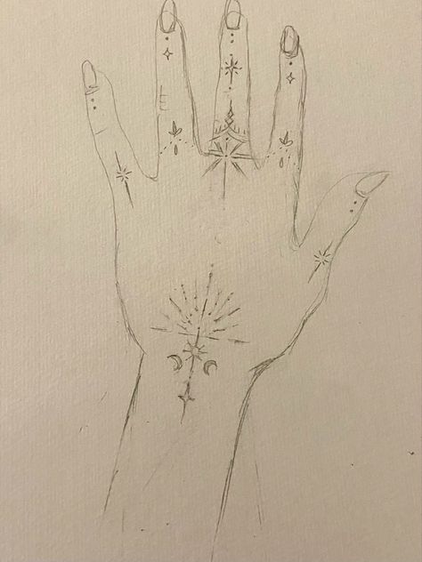 Ethereal Finger Tattoos, Small Dainty Hand Tattoos For Women, Hippy Hand Tattoo, Starburst Hand Tattoo, Cute Spiritual Tattoos, Fine Hand Tattoos, Henna Style Tattoo Hand, Spiritual Feminine Tattoos, Earthy Hand Tattoos