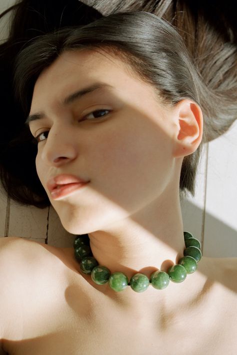 Jade Boule Collar | Sophie Buhai Jewelry Editorial, Sophie Buhai, Jade Necklace, Jewelry Photography, Jade Jewelry, Jade Stone, Jade Beads, Jewelry Inspo, Link Necklace