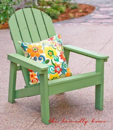 Green Adirondack Chairs, Adirondack Chairs Diy, Modern Adirondack Chair, Adirondack Chair Plans, Modern Adirondack, Free Plans, Diy Chair, Adirondack Chairs, Adirondack Chair