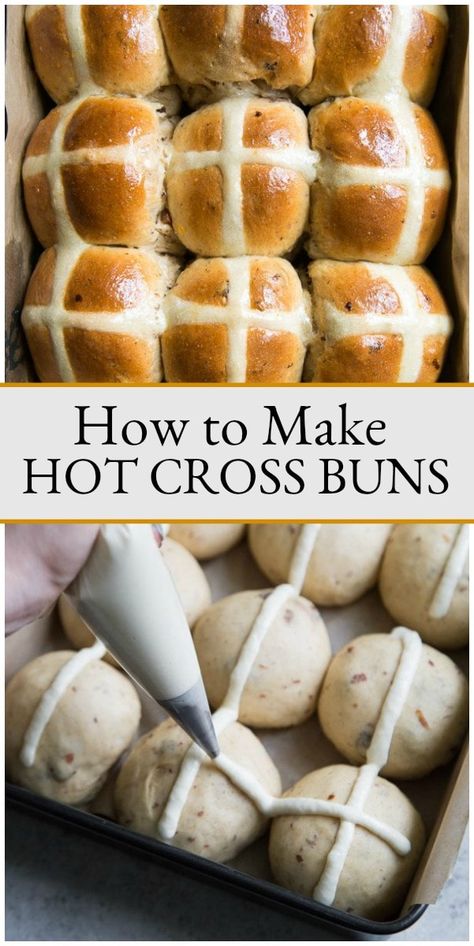 Hot Cross Buns recipe from RecipeGirl.com #hot #cross #buns #good #friday #recipe #RecipeGirl Buns Recipe Easy, Cross Buns Recipe, Hot Cross Buns Recipe, Anklet Tattoos, Buns Recipe, Raisin Bread, Sweet Buns, Easter Morning, Recipe Girl