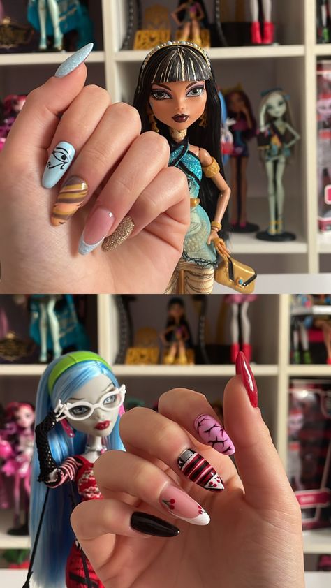 Monster Inc Nails, High Nails, Monster High Nails, Monster Nails, Horror Nails, Unghie Nail Art, Halloween Acrylic Nails, Punk Nails, How To Cut Nails