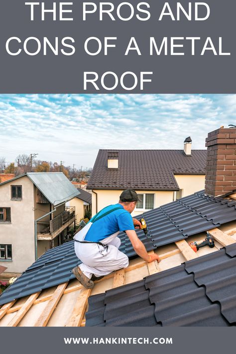 If your thinking about having a new metal roof installed then this is the best article for you! Here you will find all of the pros and cons of having a new roof, right down to what to expect when having a new metal roof installed and how to maintain it when done.

#roof #roofing #roofer #metalroof #roofmaintenance Metal Roofs On Houses, Black Metal Roof, Metal Roof Installation, Roofing Options, Metal Roofs, Roof Maintenance, Attic Renovation, Asphalt Shingles, Roof Installation