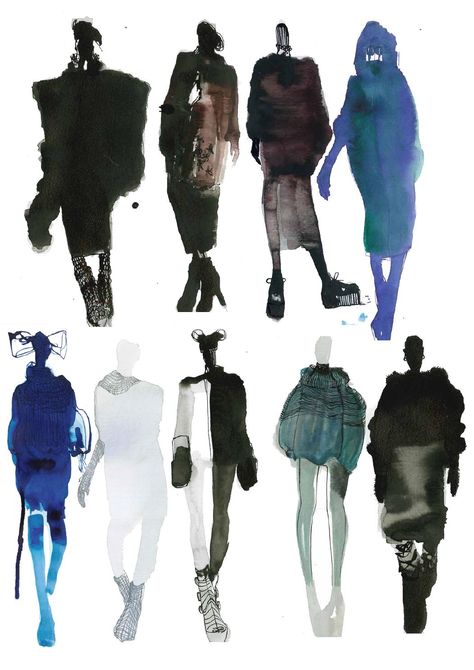 pinterest: jadecunnington Fashion Illustration Portfolio, Silhouette Mode, Fashion Design Sketchbook, Watercolor Fashion, Fashion Design Portfolio, Fashion Sketchbook, 캐릭터 드로잉, Fashion Illustration Sketches, Fashion Figures