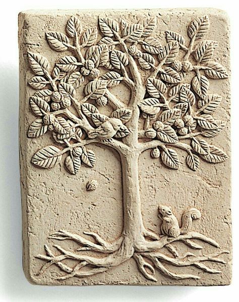 Happy Squirrel, Ceramic Tile Art, Walnut Tree, Sculptures Céramiques, Clay Wall Art, Pottery Handbuilding, Mini Wall, Slab Pottery, Ceramic Wall Art