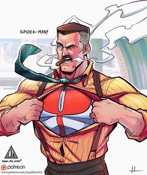 Joshua Upshaw on Instagram: “Omni-Man is Jonah J Jameson in a alternate reality. .. . . . . . . . . . . #invincible #mashup #dopeart #illustration #comic #fanart…” Invincible Fanart, Invincible Mark Grayson, Invincible Mark, Jonah Jameson, J Jonah Jameson, Mark Grayson, Omni Man, Comic Fanart, Invincible Comic