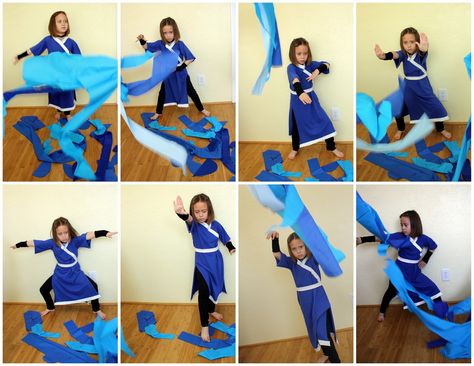 Avatar Waterbender Costume Water Bender Outfit, Katara Costume, Bender Costume, Katara Cosplay, Two Princesses, Water Bender, Diy Costumes Kids, Halloween Costumes Makeup, Family Costumes