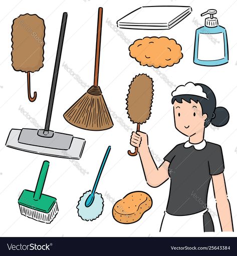 Maid Cleaning, Print Ideas, Cleaning Equipment, Drawing Tips, Royalty Free Photos, New Pictures, Paper Dolls, Drawing Sketches, Png Images