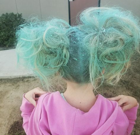 Lolly’s cotton candy hair! Crazy Hair Day Cotton Candy, Cotton Candy Hair Short, Cotton Candy Colored Hair, Cotton Candy Split Dye, Cotton Candy Hair Color Pastels, Cotton Candy Hair, Crazy Hair Day, Candy Hair, Crazy Hair Days