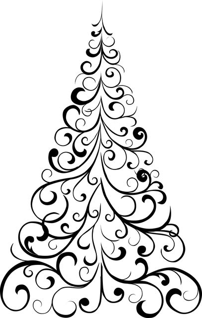 Christmas Tree Stencil, Christmas Tree Drawing, Black And White Christmas, Christmas Tree Coloring Page, Idee Cricut, Tree Stencil, Christmas Tree Clipart, Tree Coloring Page, Christmas Stencils