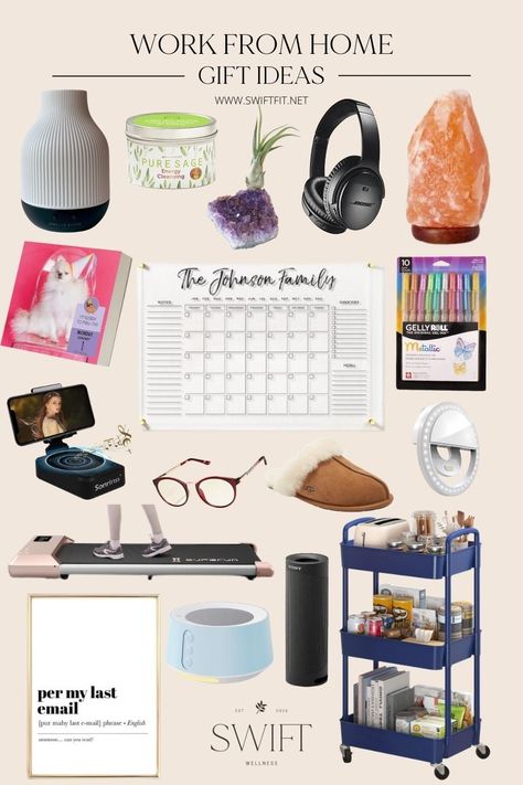 90 Practical Gifts for People Working from Home (That They’ll Actually Use!) | Swift Wellness Gifts For Work From Home, Home Office Gifts, Work From Home Gift Ideas, New Job Gift For Him, Best Office Gifts, Office Gift Ideas, Home Meaning, Amazon List, Wellness Kit